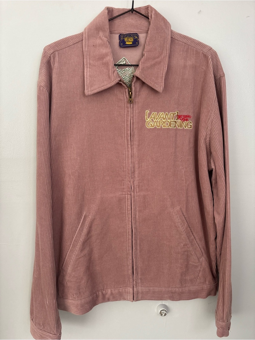 Coney Island Picnic Corduroy Zip Jacket in Dusty Pink